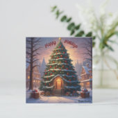 Carte de Noël d'arbre de Noël avec porte télécharg (Debout devant)