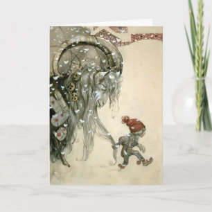 Carte de Noël d'art de chèvre de Yule victorienne