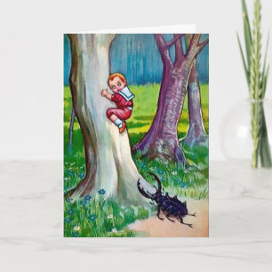Carte de Noël d'attaque de bug victorienne