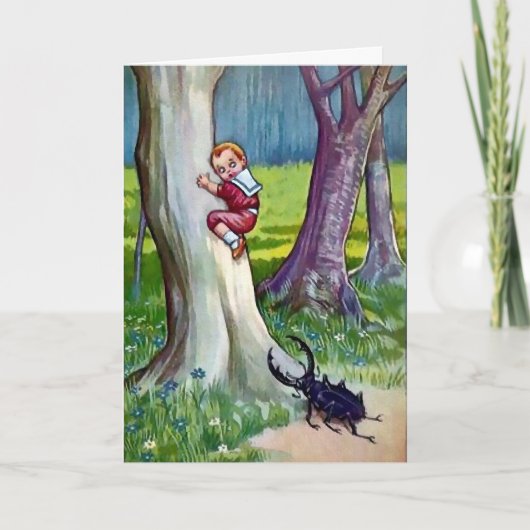Carte de Noël d'attaque de bug victorienne (Devant)