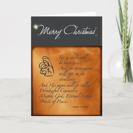 Carte de Noël de 9:6 d'Isaïe (Devant)