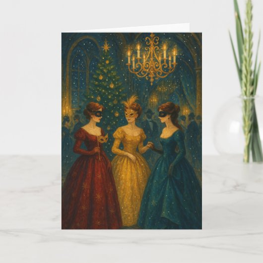 Carte de Noël de Bal Masqué (Devant)