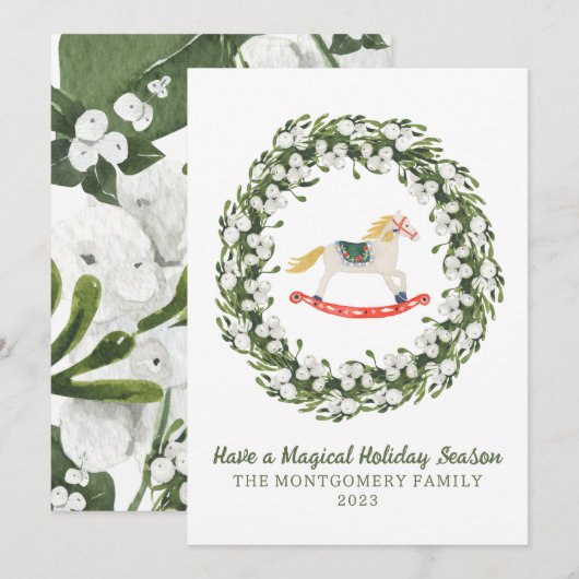 Carte de Noël de ballet Casse-Noisette avec verdur (Devant / Derrière)