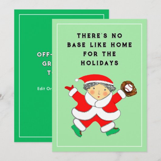 Carte de Noël de baseball (Devant / Derrière)
