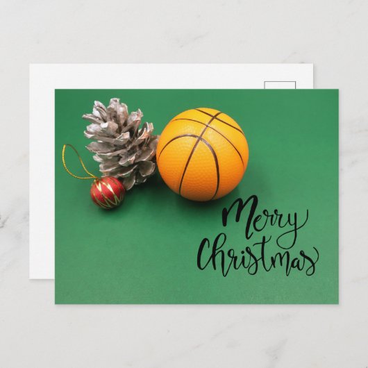 Carte de Noël de basket-ball (Devant / Derrière)
