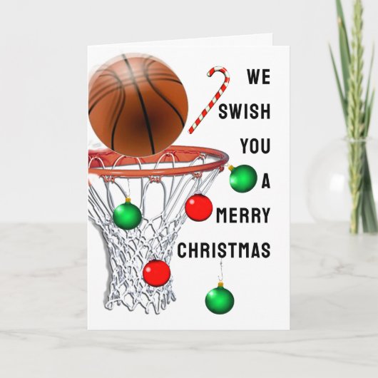Carte de Noël de basketball (Devant)