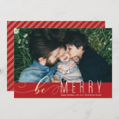 Carte de Noël de Be Merry Faux Foil (Devant / Derrière)