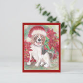 Carte de Noël de beagle de Père Noël (Debout devant)