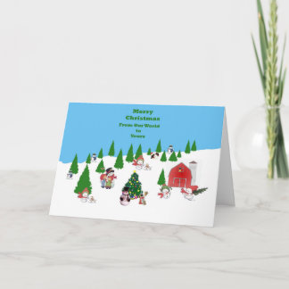 Carte de Noël de bébé de neige