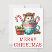 Carte de Noël de bébé opossum mignon (Devant)