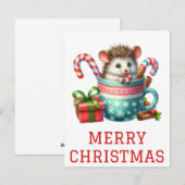 Carte de Noël de bébé opossum mignon (Devant / Derrière)