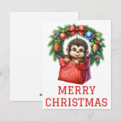 Carte de Noël de bébé singe mignon (Devant / Derrière)