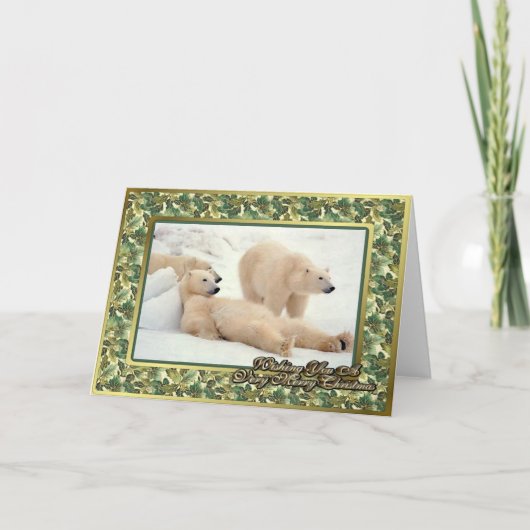Carte de Noël de blanc d'ours blanc (Devant)