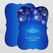 Carte de Noël de bleu royal (Devant / Derrière)
