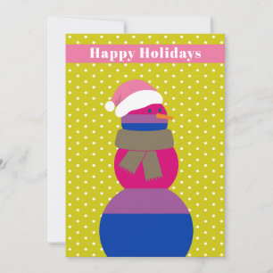 Carte de noël de bonhomme de neige bisexuel
