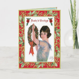 Carte de Noël de Bonnes Fêtes démodées