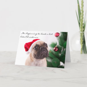Carte de Noël de bouledogue français