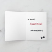 Carte de Noël de bouledogue français blanc Santa P (Intérieur)