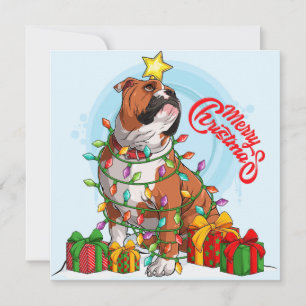 Carte de Noël de Bulldog Anglais