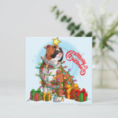 Carte de Noël de Bulldog Anglais de Fêtes (Debout devant)
