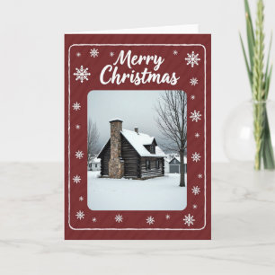 Carte de Noël de cabane rustique