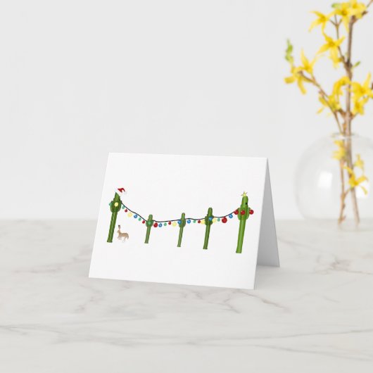 Carte de Noël de Cactus du désert (Fleur jaune)