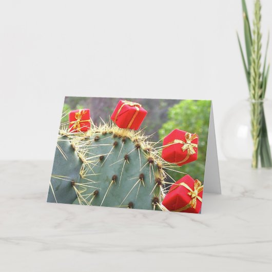 Carte de Noël de cactus par Debra Lee Baldwin (Devant)