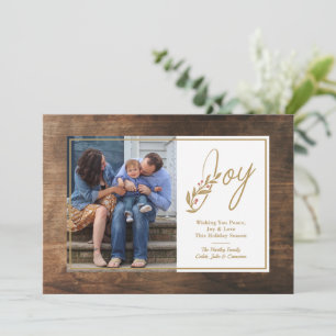 Carte de Noël de cadre de bois