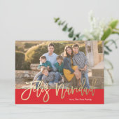 Carte de Noël de calligraphie d'aluminium de Faux (Debout devant)