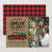 Carte de Noël de Camion à Buffalo Rouge (Devant / Derrière)