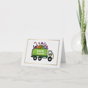 Carte de Noël de camion à ordures