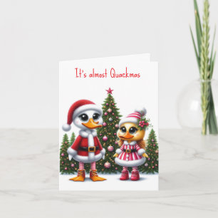 Carte de Noël de canetons mignons