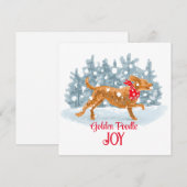 Carte de Noël de caniche d'or (Devant / Derrière)