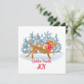 Carte de Noël de caniche d'or (Debout devant)