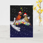 Carte de Noël de Cardinal (entrez votre propre mes (Fleur jaune)