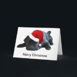 Carte de Noël de carlin<br><div class="desc">Ce carlin noir mignon regarde comme il veut jouer avec vous, ou Père Noël ou même le renne et lui vraiment semble adorable dans son petit casquette de Père Noël. Quelle vue de fête à voir sur une carte. Cette carte de Noël est magnifique que n'importe quel enthousiaste de carlin...</div>