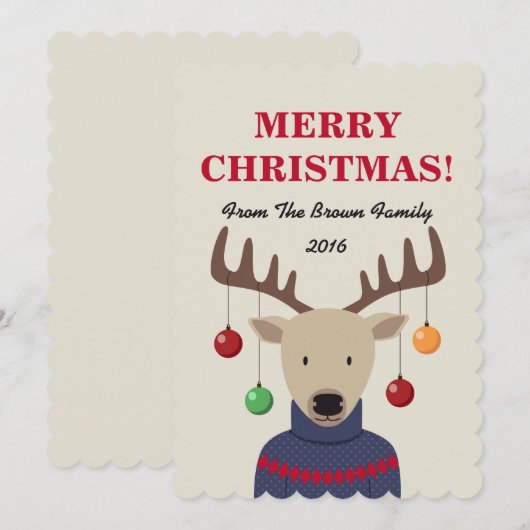 Carte de Noël de cerfs (Devant / Derrière)