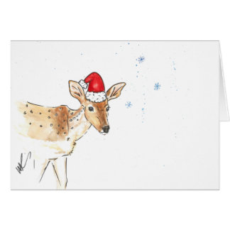Carte de Noël de cerfs communs