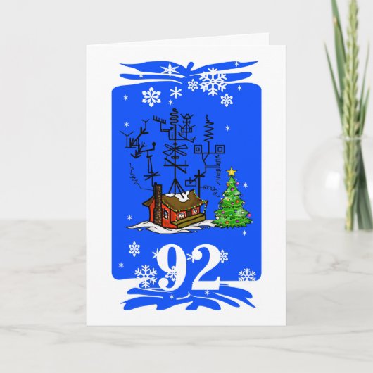 Carte de Noël de Chambre de radio-amateur avec la (Devant)