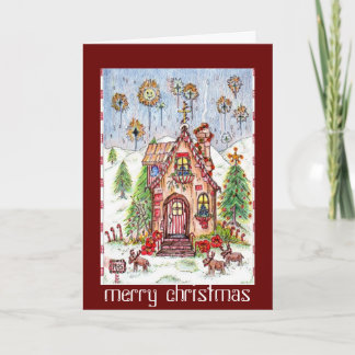Carte de Noël de Chambre de sucrerie