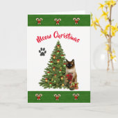 Carte de Noël de chat (Fleur jaune)