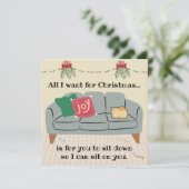 Carte de Noël de chat, chat de pain d'orange coupé (Debout devant)