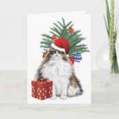 Carte de Noël de chat de Noël (Devant)