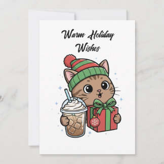 Carte de Noël de chat de Noël mignonne