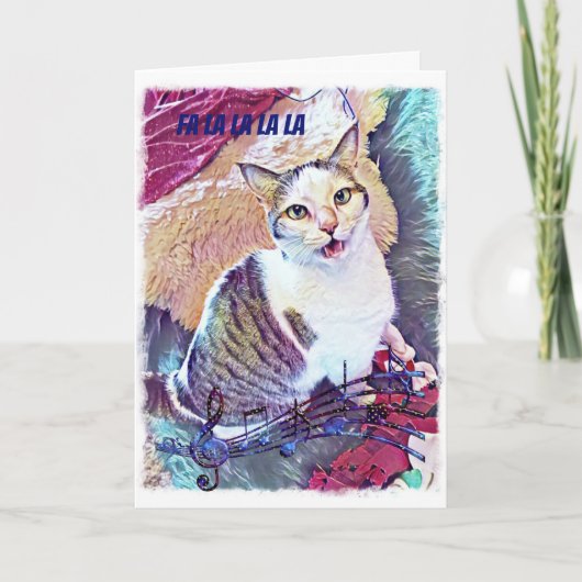 Carte de Noël de chat drôle (Devant)