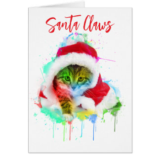 Carte de Noël de chat drôle