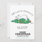 Carte de Noël de chat drôle (Devant)