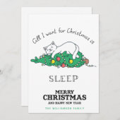 Carte de Noël de chat drôle (Devant / Derrière)