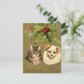 Carte de Noël de chat et de chien (Debout devant)