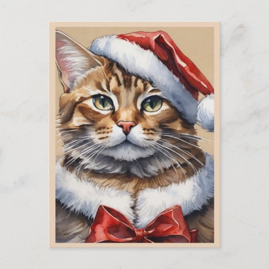 Carte de Noël de chat joyeux Noël (Devant)